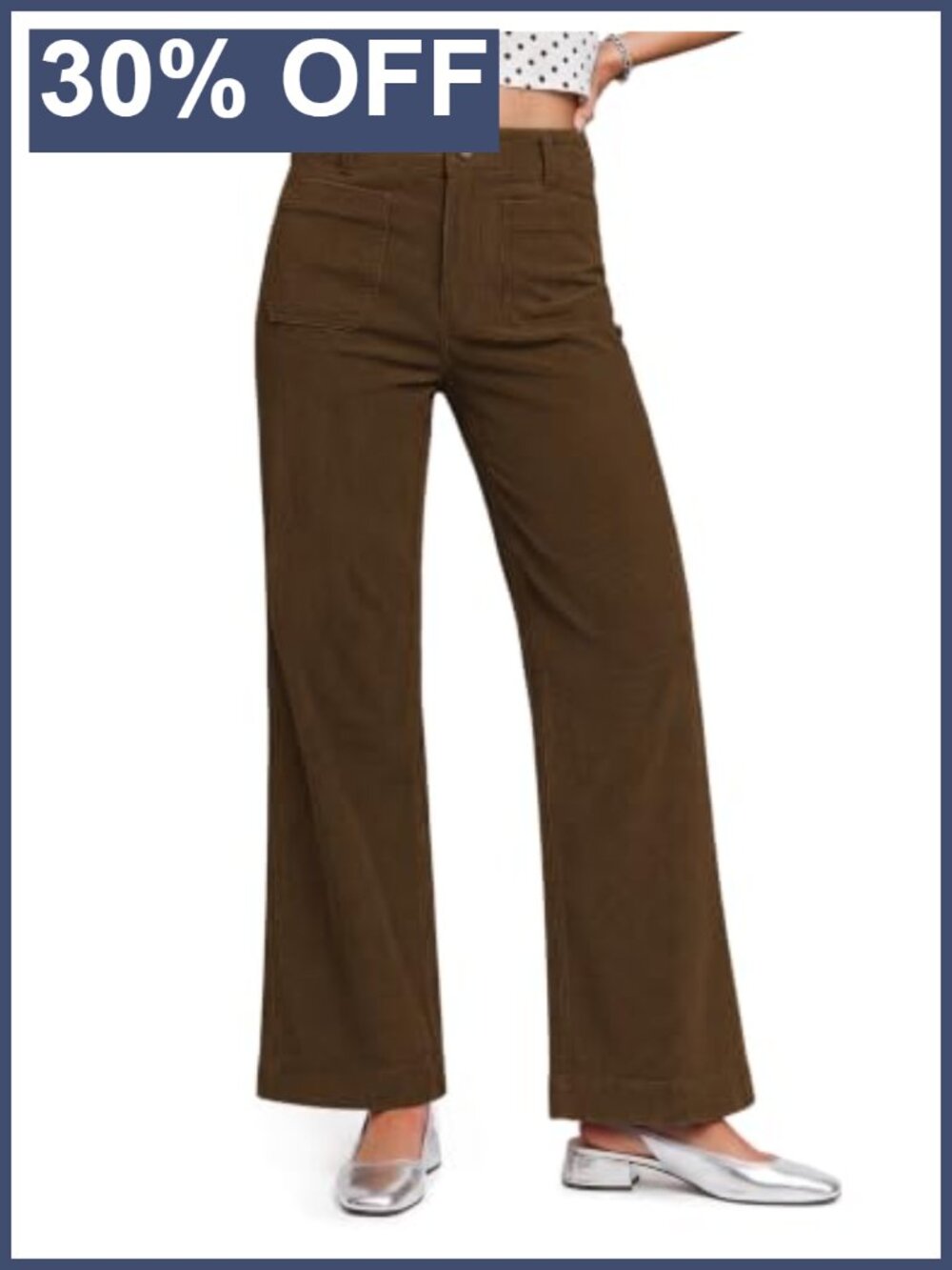 Women's Corduroy Pants Relaxed Straight Leg Casual Work Slacks